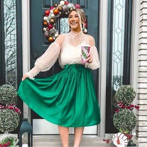 Chicwish Green Bow Skirt